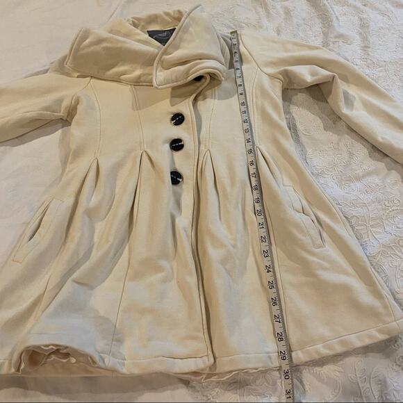 Knitted Dove Wide Collar Shacket sz M - Picture 9 of 13